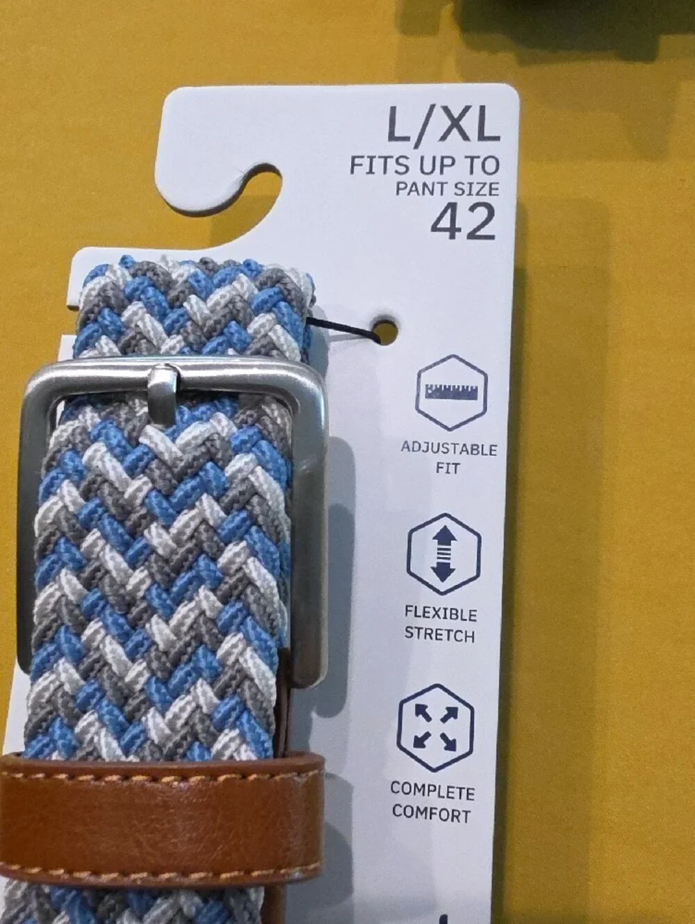 NWT▪︎Dockers Mens Stretch Braided Belt Lot of 2 Gray/Blue & Navy L/XL Fits 38-44